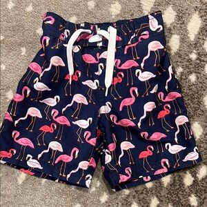 Janie and Jack Flamingo Print Swim Shorts